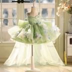 Fluffy 3D Floral Sequin Embroidered Princess Dress | KLFFIGID