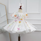 Baby First Birthday Flower Girl Tulle Princess Dress | KLFFIGID