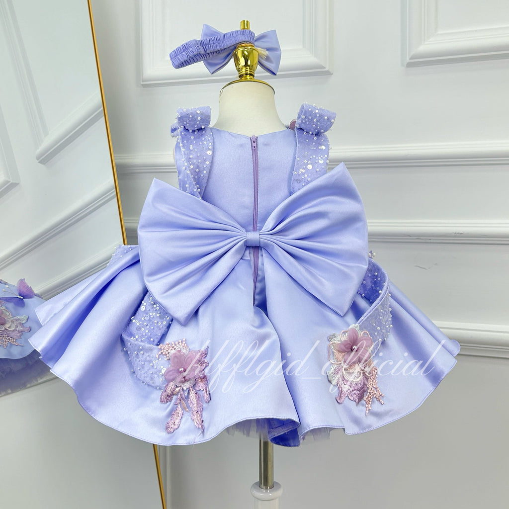 Baby Birthday Dress Gorgeous Flower Girl Dress Floral Embroidery Dress ｜KLFFIGID