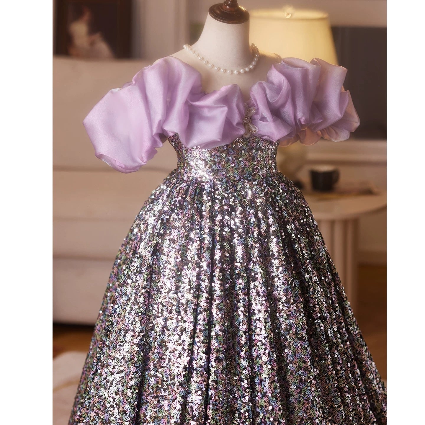 Girls elegant sequin party princess dress 2-12Yrs wear