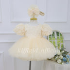 Rose-Adorned Pageant Gown & 1st Birthday Dress for Girls | KLFFLGID