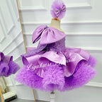 One-Shoulder Mesh Fluffy Stage Performance Dress for Girls | KLFFIGID