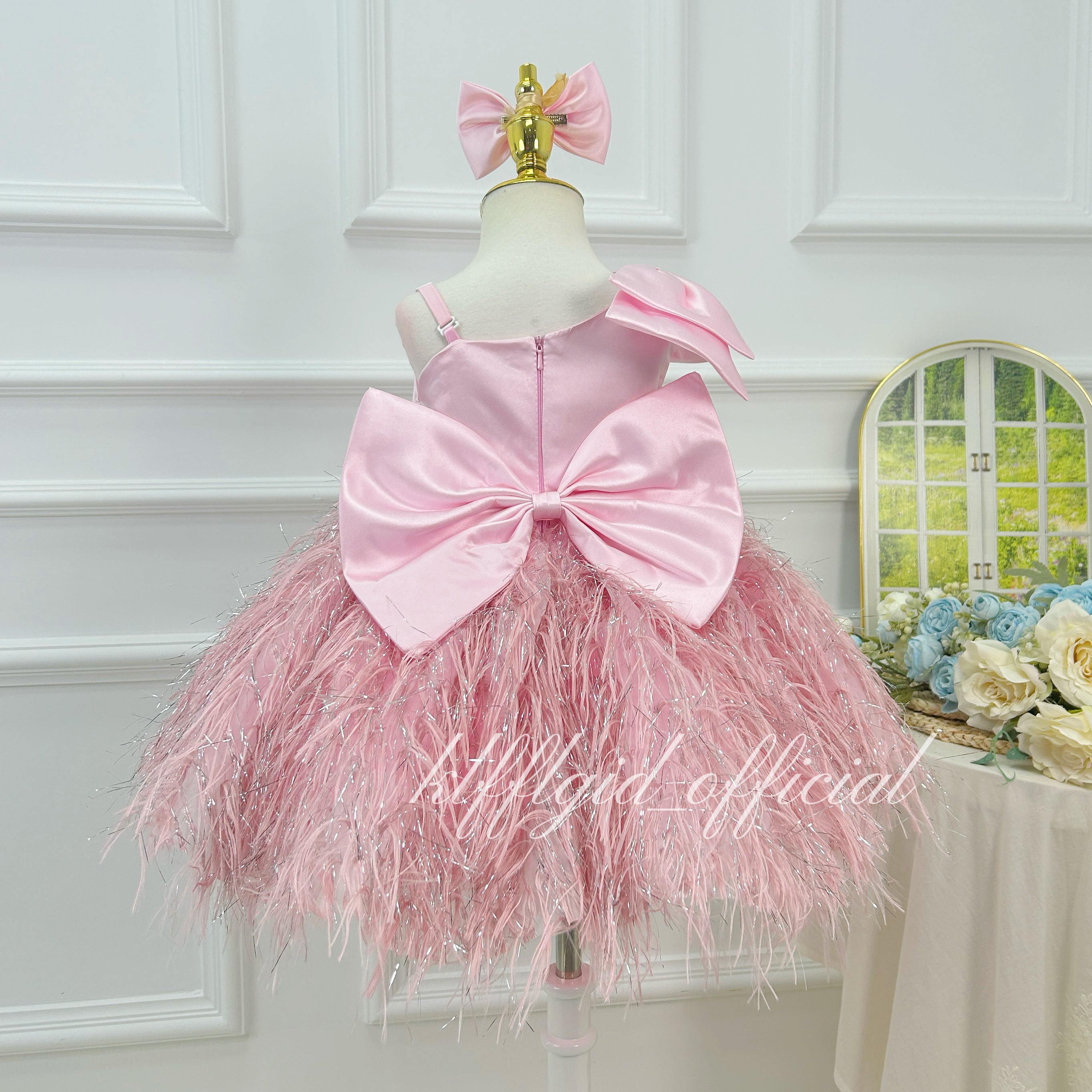 One-Shoulder Bow Princess Wedding Pageant Dress | KLFFIGID