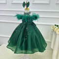 Girls dresses, green dresses, Christmas dresses, graduation party dance dresses, baby dresses, children's maxi dresses