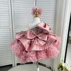 One-Shoulder Mesh Fluffy Stage Performance Dress for Girls | KLFFIGID