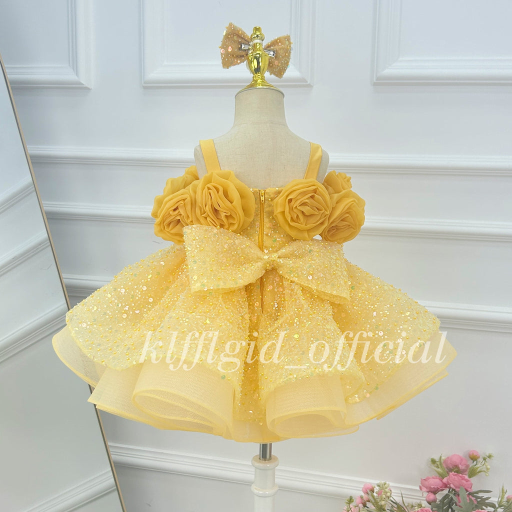 Girls' Wedding Dress Toddler Party Dress Luxury Couture | KLFFIGID