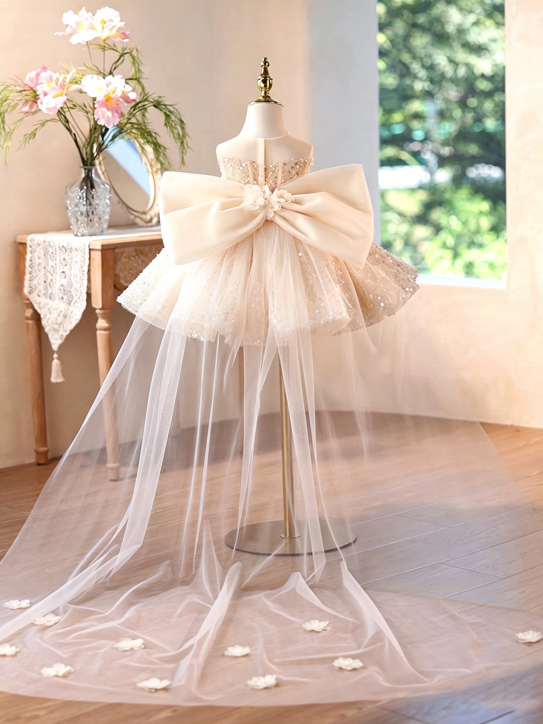 Toddlers Birthday Dress Elegant Sequin Pageant Dress for Girls | KLFFLGID