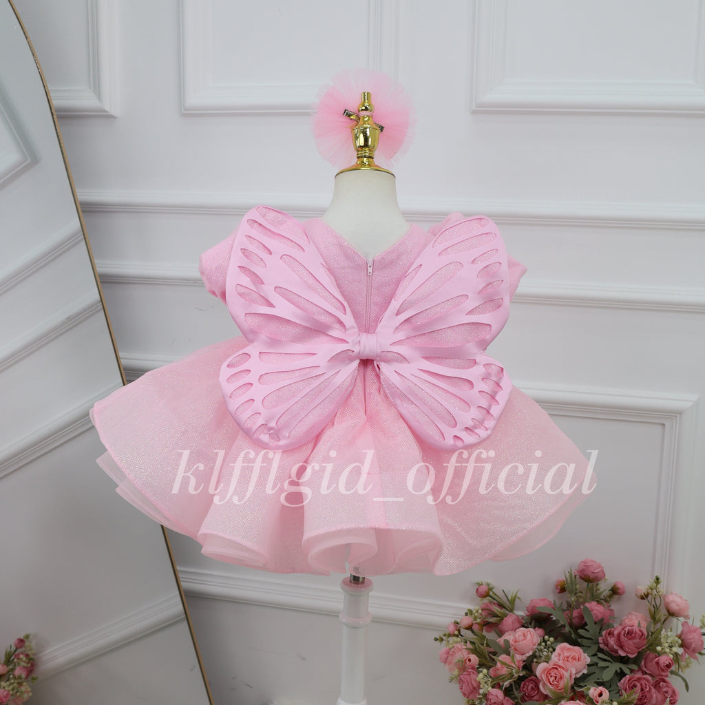 Baby's Birthday Dress with a Large Bow Glamorous pageant gown | KLFFLGID