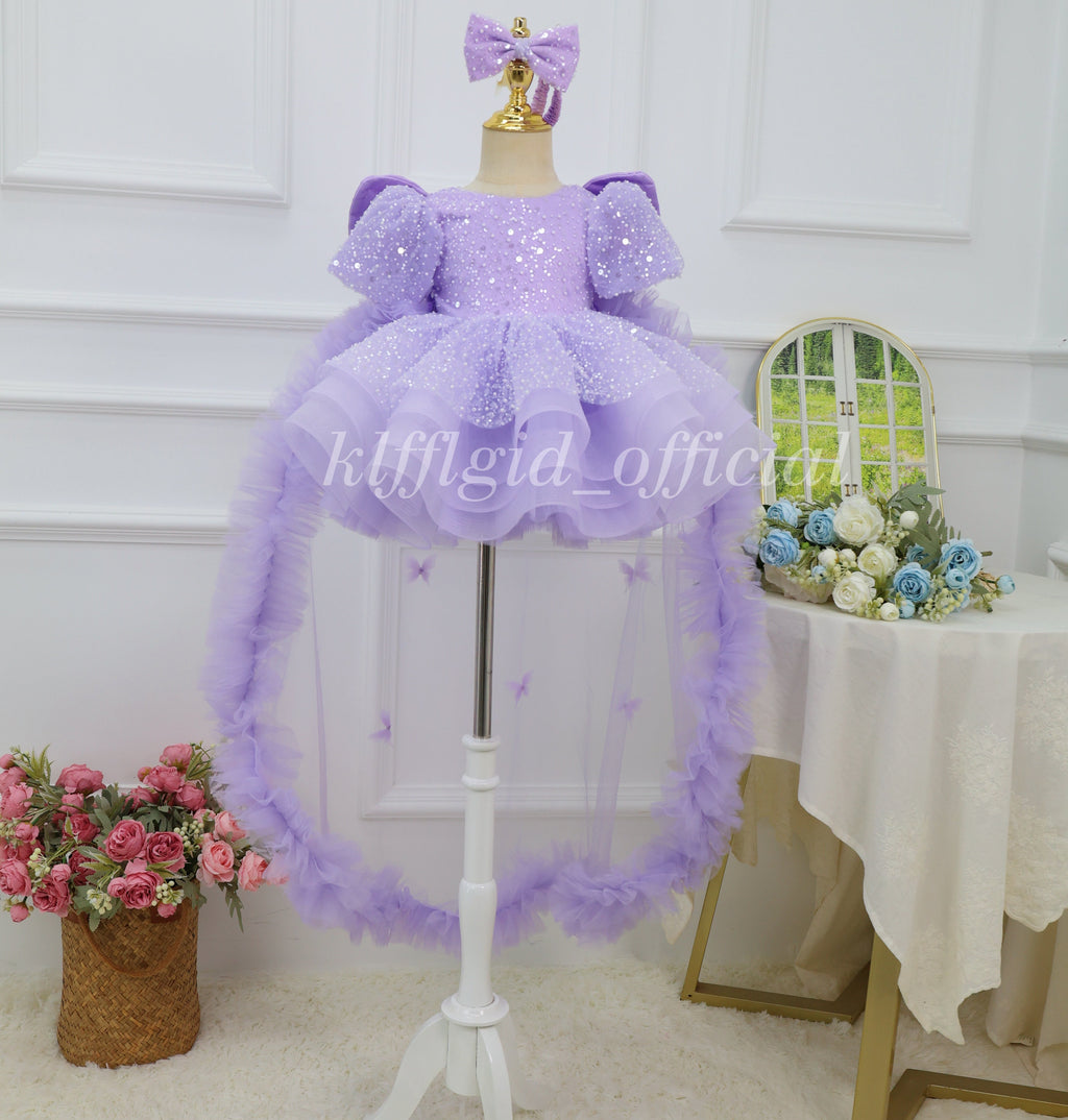 Baby First Birthday Gorgeous Flower Girl Party Dress | KLFFIGID