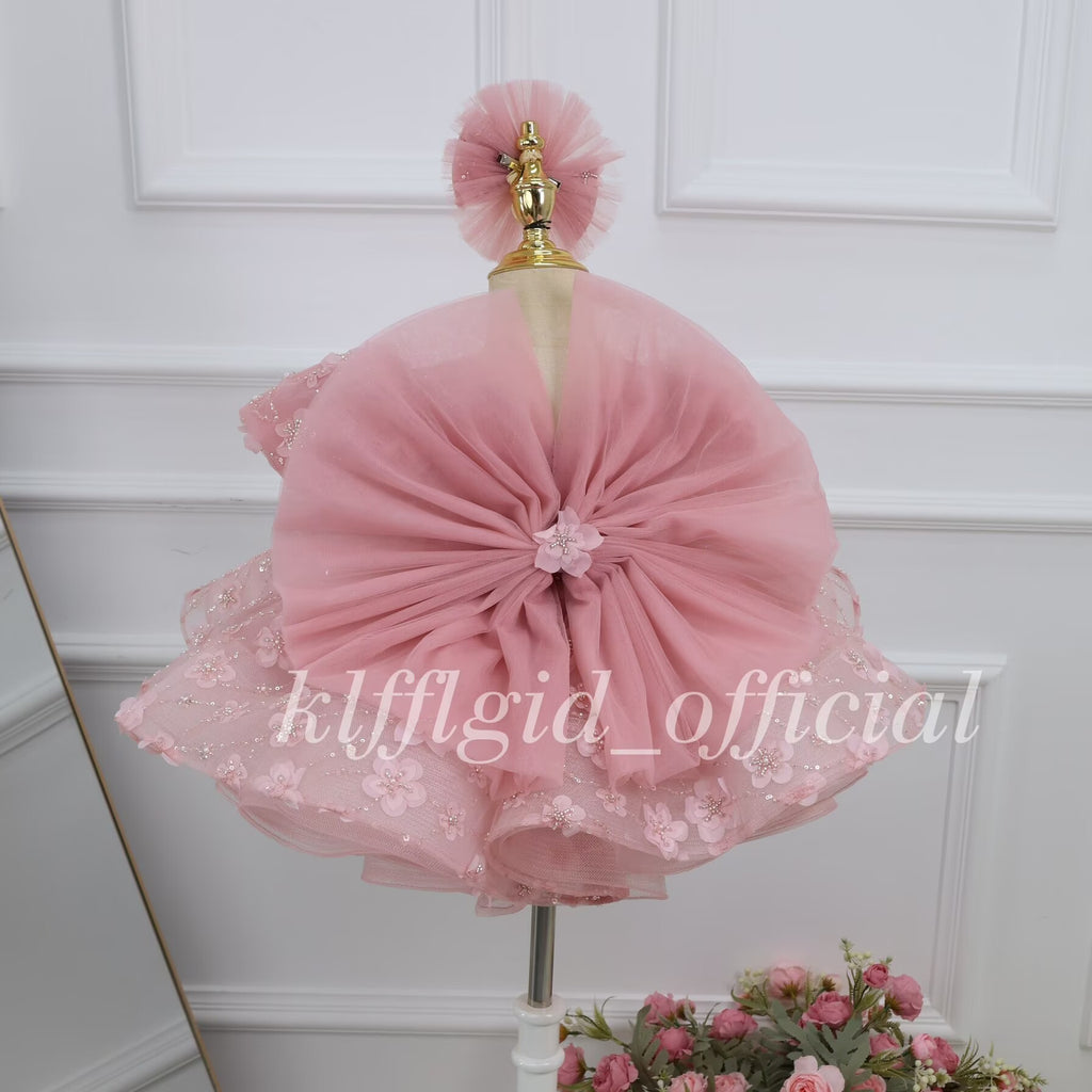 Girls' floral princess dress Baby's Birthday Party Dress | KLFFLGID