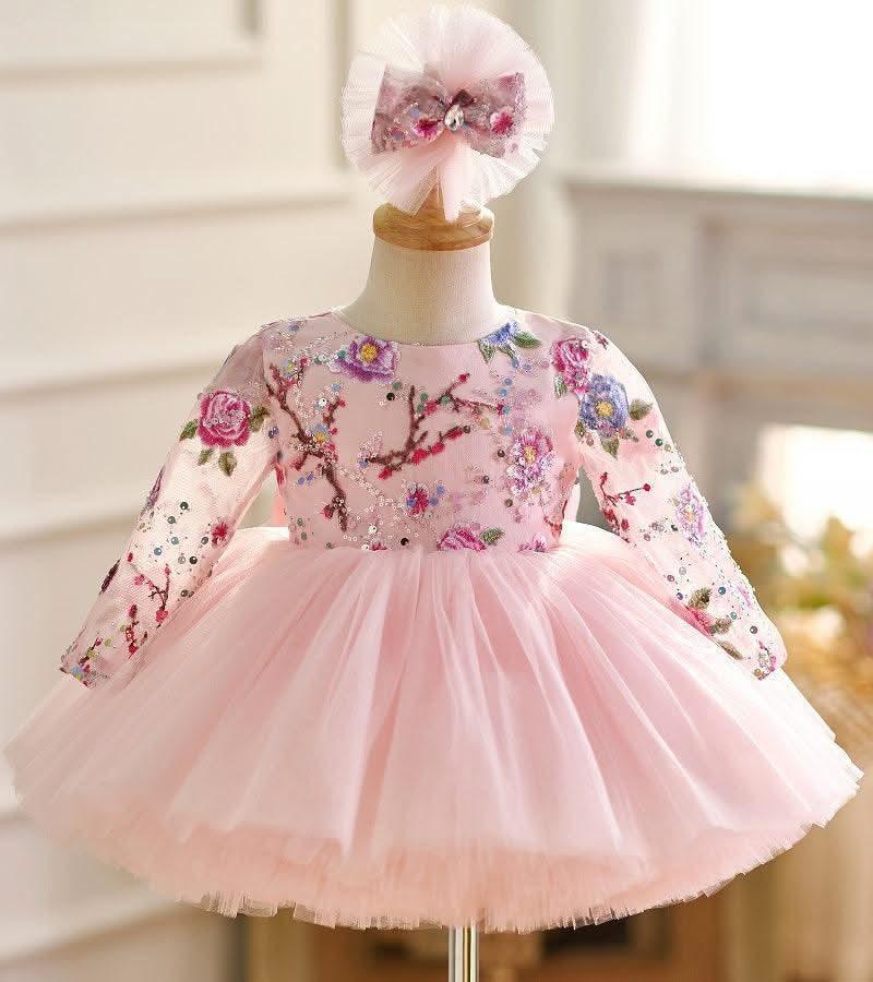 Girls Fluffy Embroidered Princess Dress Christmas Party Dress | KLFFIGID