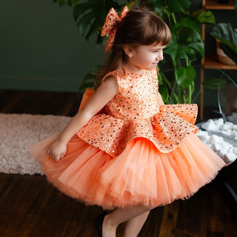 Elegant Sequin Baby Girl Birthday & Flower Girl Dress | KLIFFIGID