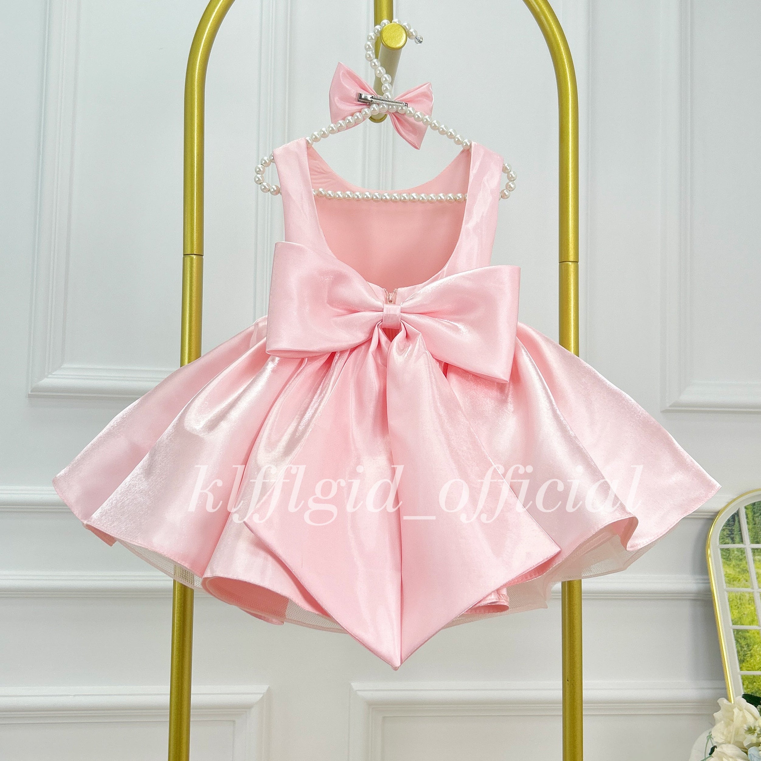 Cute Baby Birthday Dress Stylish Open-Back Pageant Dress for Girls｜KLFFIGID
