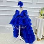 KLFFLGID Baby Birthday Dress 0-12 years old girls' dress with train Luxury ball catwalk costumes