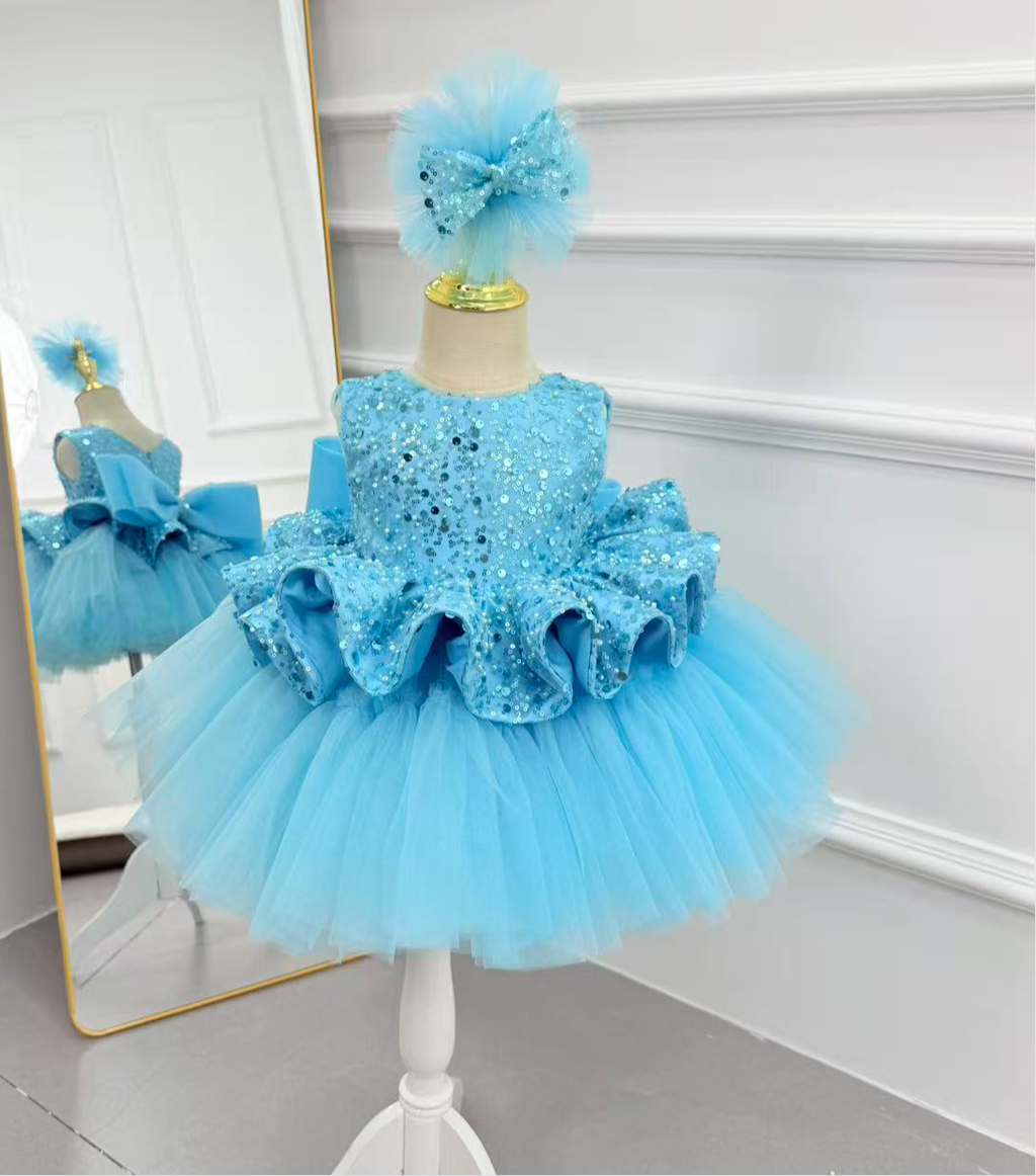 Elegant Sequin Baby Girl Birthday & Flower Girl Dress | KLIFFIGID