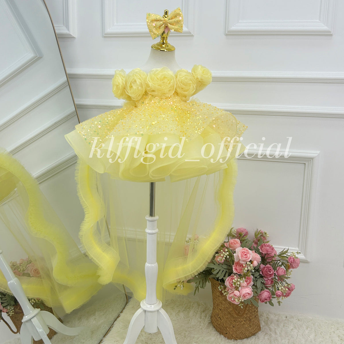Baby's Birthday Dress Gorgeous Flower Girl Dress Toddler party dress for girls｜KLFFLGID
