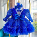 Girls Sequin Long Sleeve Evening Party Princess Dress | KLFFIGID