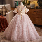 New beauty pageant girl dresses/elegant wedding flower girl dresses, girls birthday party girl dresses