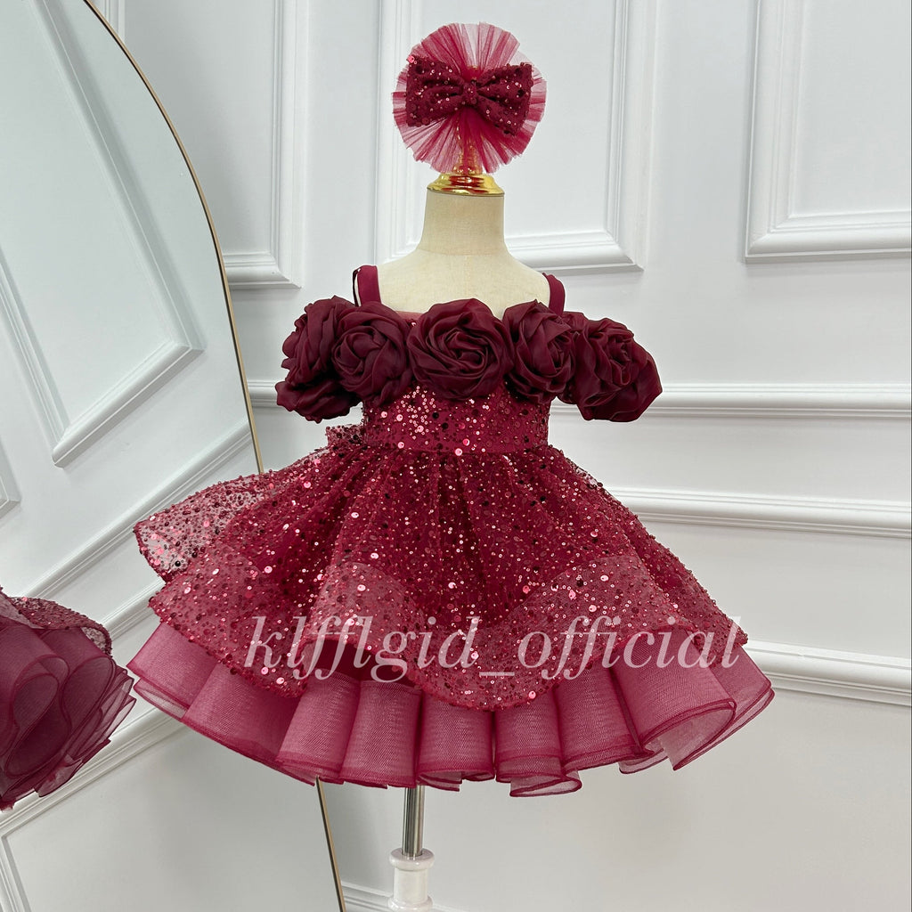 Girls' Wedding Dress Toddler Party Dress Luxury Couture | KLFFIGID