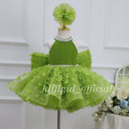 Birthday dress for girls Elegant pageant gown Green party dress｜KLFFIGID