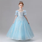 3-12 years old children's dress rose temperament birthday party stage performance girl princess dress