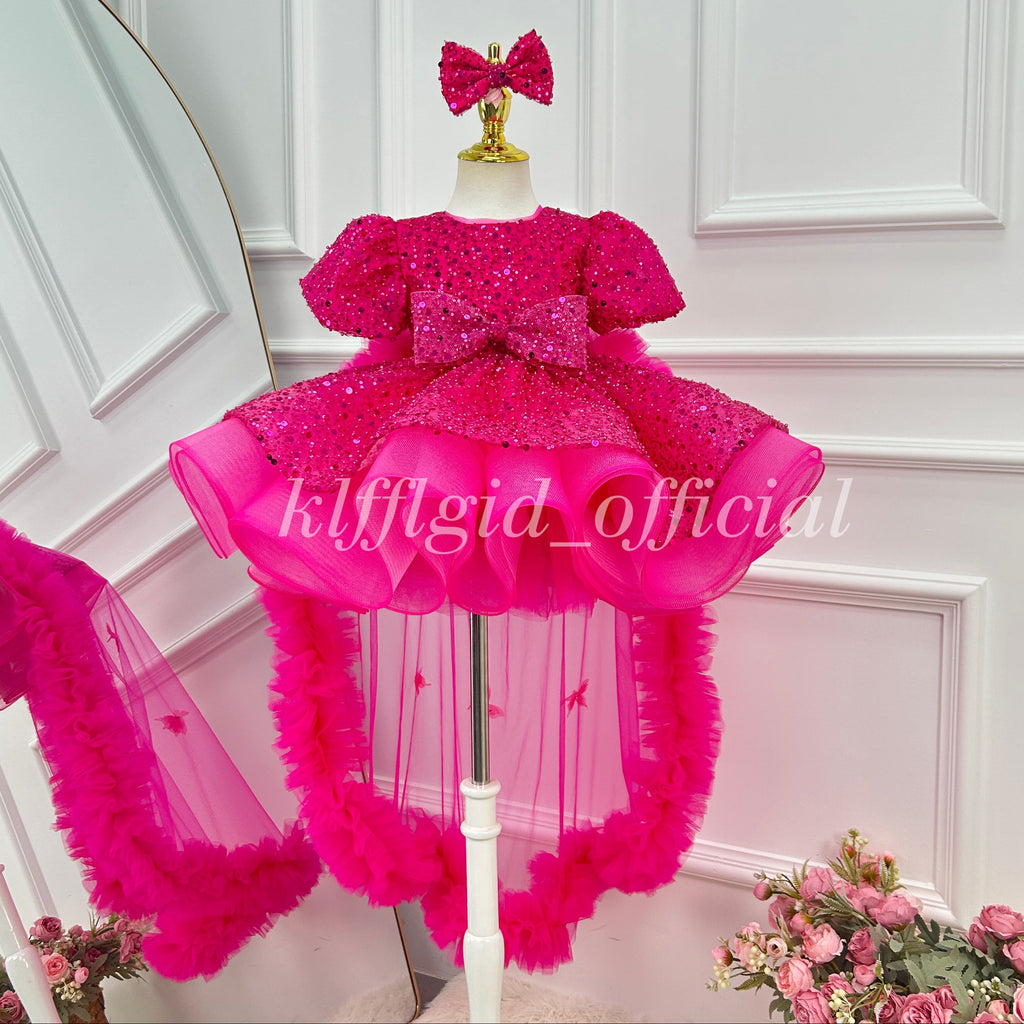 Sequin flower girl dress Toddlers Birthday dress Pageant attire   | KLFFLGID