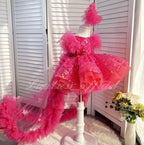 Baby First Birthday Bow Tail Princess Dress Party Frock | KLFFIGID