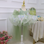 Girls First birthday dress Embroidered Floral Flower Girl Dress | KLFFIGID