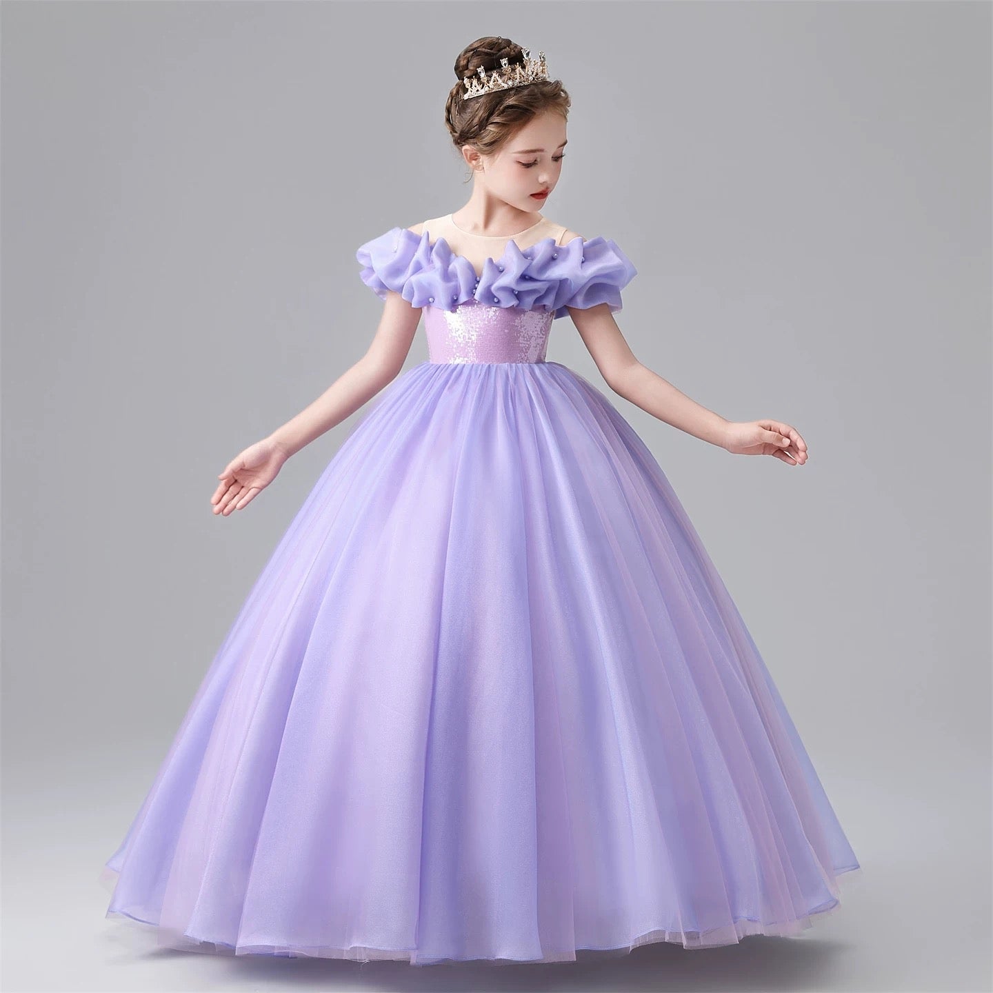 Girls party dress. Pearl sequin one-shoulder maxi dress, suitable for special occasions, evening dresses, Christmas red dresses for girls