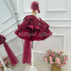 Red Christmas dress for girls Baby Birthday Dress Host's evening gown｜KLFFIGID