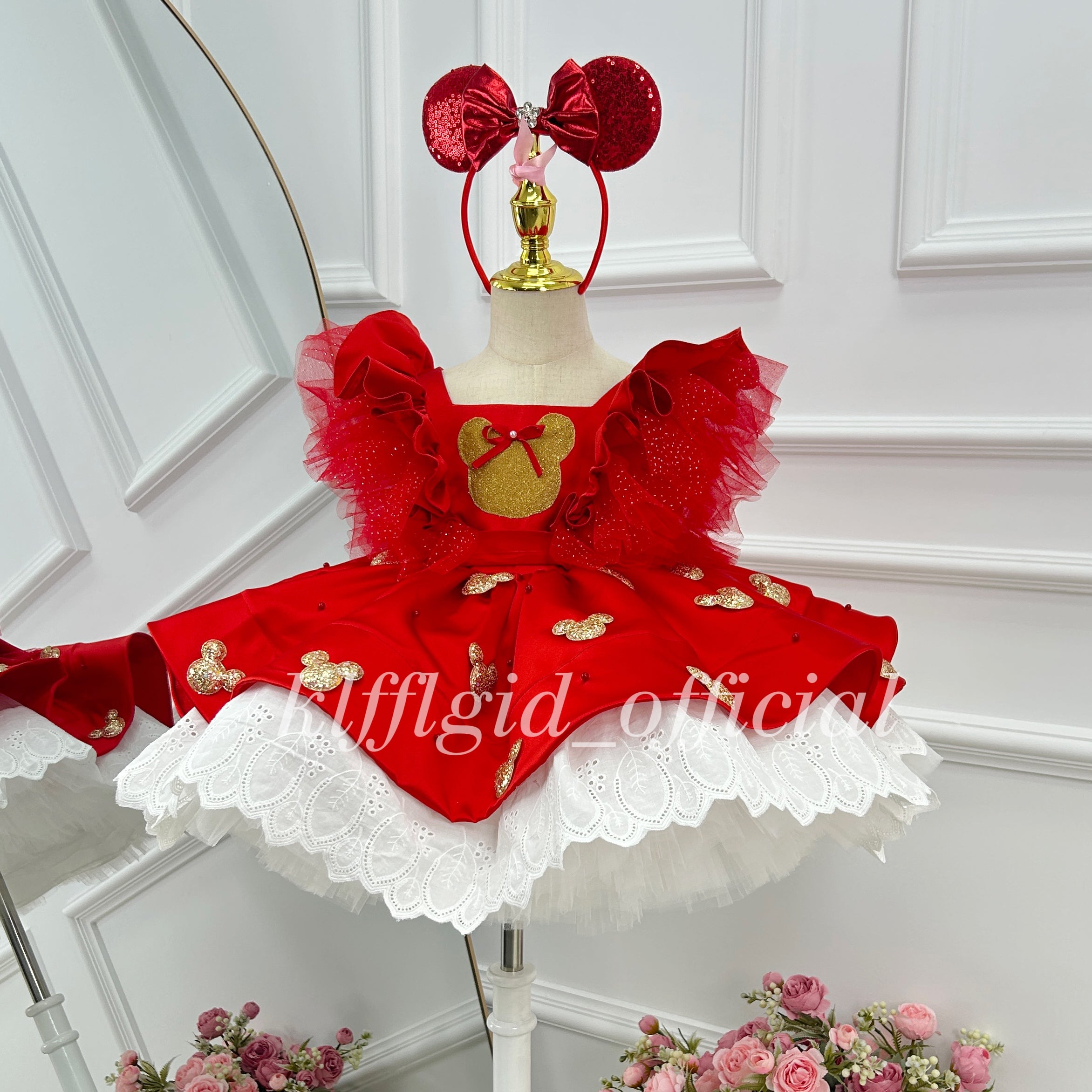 Cute Mouse-themed First Birthday Princess Dress for Baby Girls | KLFFIGID