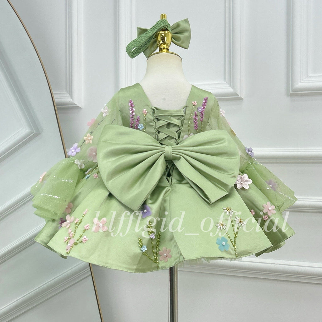 1-year-old baby birthday dress gorgeous Wedding flower girl dress Baby Party Frock | KLFFLGID