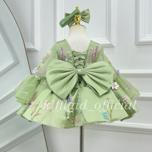 1-year-old baby birthday dress gorgeous Wedding flower girl dress Baby Party Frock | KLFFLGID