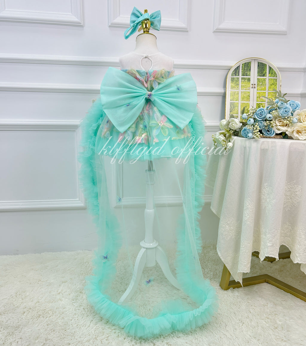 Floral Flower Girl Dress Baby's Birthday Party Dress | KLFFLGID