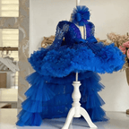 Girls Sequin Puff Sleeve Elegant Evening Party Dress | KLFFIGID