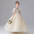3-12 years old children's dress rose temperament birthday party stage performance girl princess dress