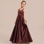 Satin dress children's performance clothing concert piano performance elegant girl evening dress