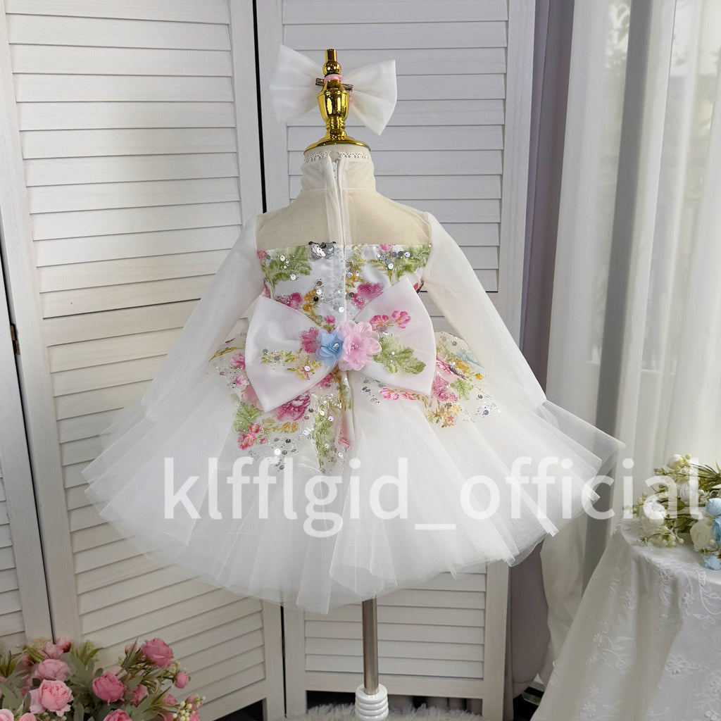 Floral Embroidery & Elegant Princess Silhouette Dress | KLFFLGID