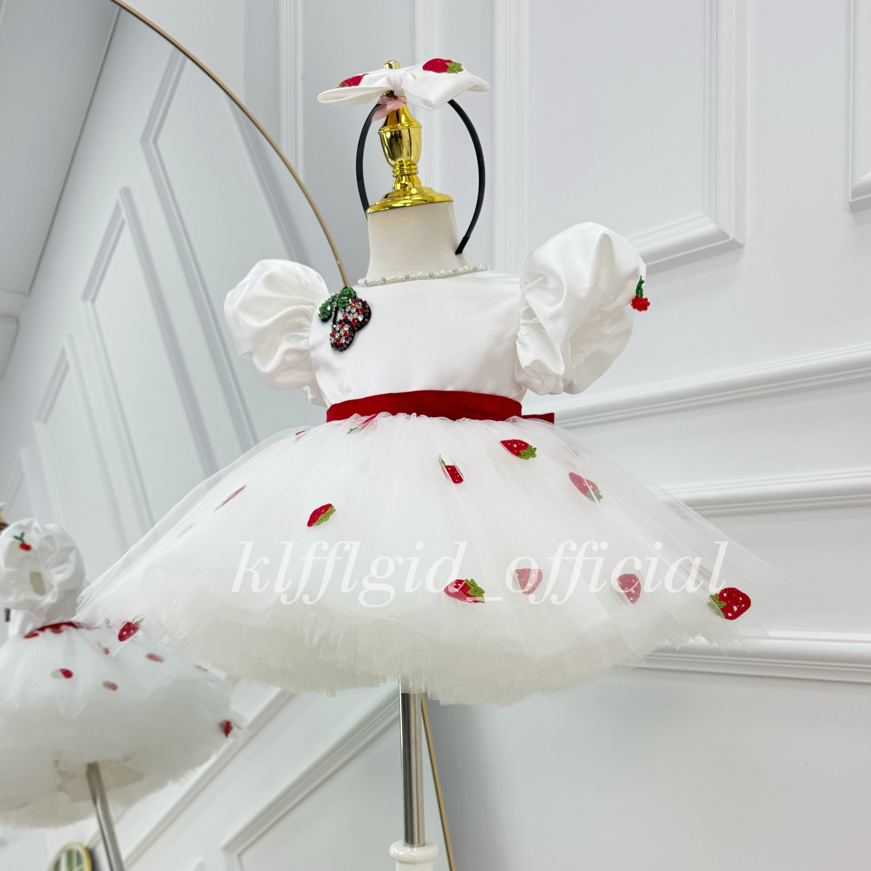 Baby Girl Birthday Dress Cherry Party-Themed Dress Elegant Princess Costume｜KLFFIGID