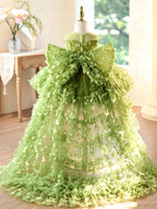 Wedding flower girl dress Baby Birthday Dress Elegant pageant gown｜KLFFIGID
