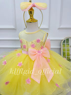 Baby Birthday & Wedding Flower Girl Layered Tulle Dress | KLFFLGID