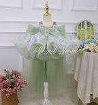 Girls First birthday dress Embroidered Floral Flower Girl Dress | KLFFIGID
