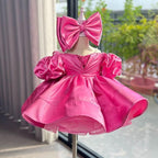 New Christmas Party Fluffy Puff Sleeve Girls Princess Dress
