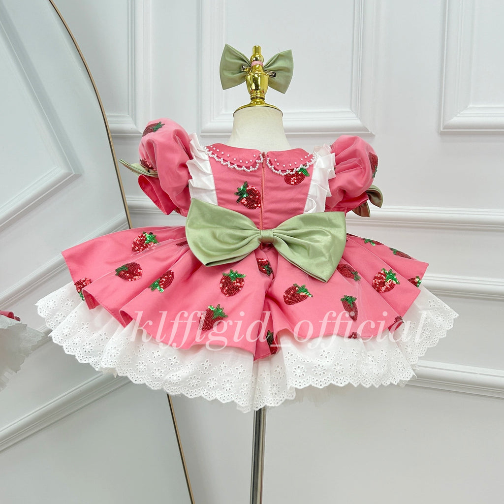 Fashion Baby's Birthday Dress Sweet Strawberry Party Dress | KLFFIGID
