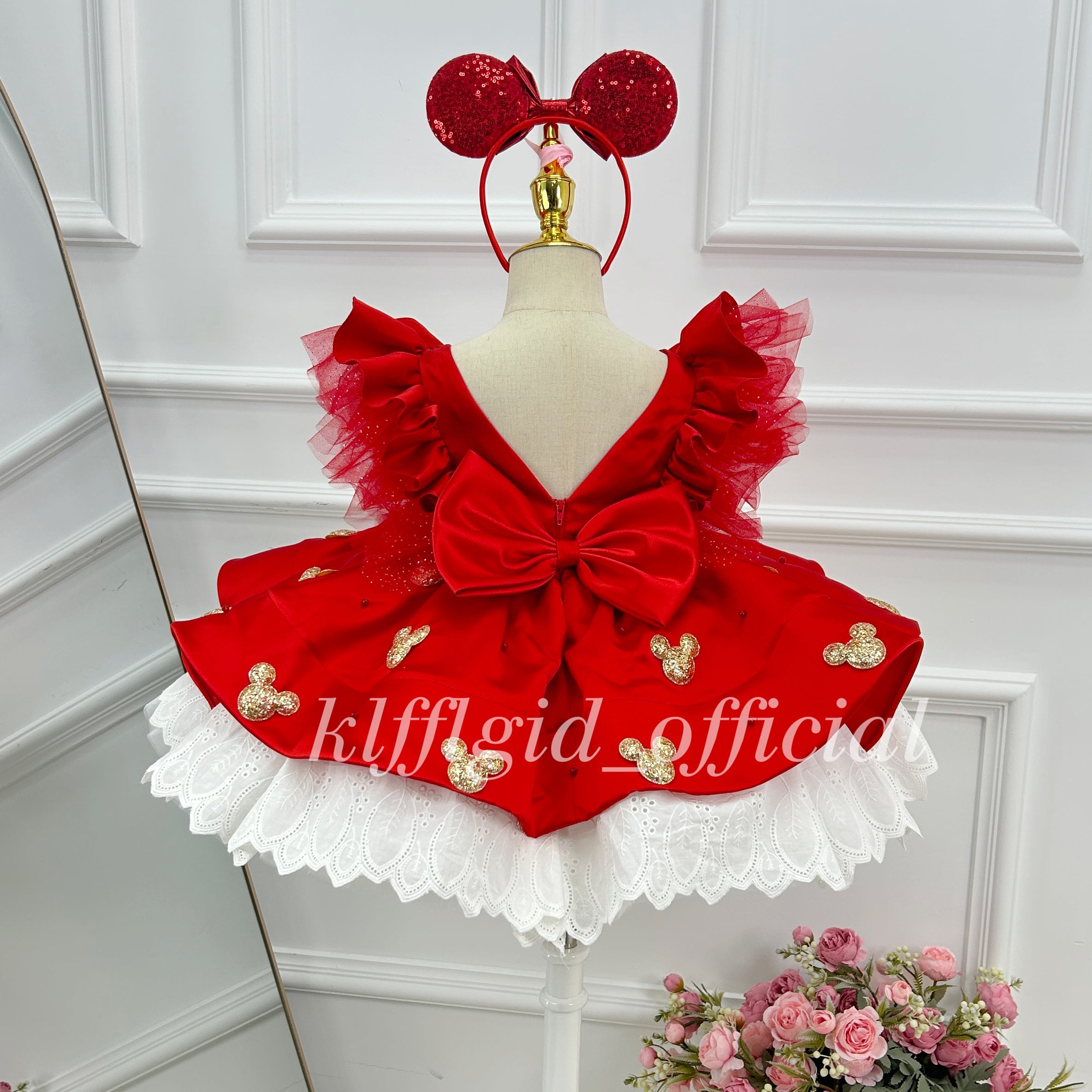 Cute Mouse-themed First Birthday Princess Dress for Baby Girls | KLFFIGID
