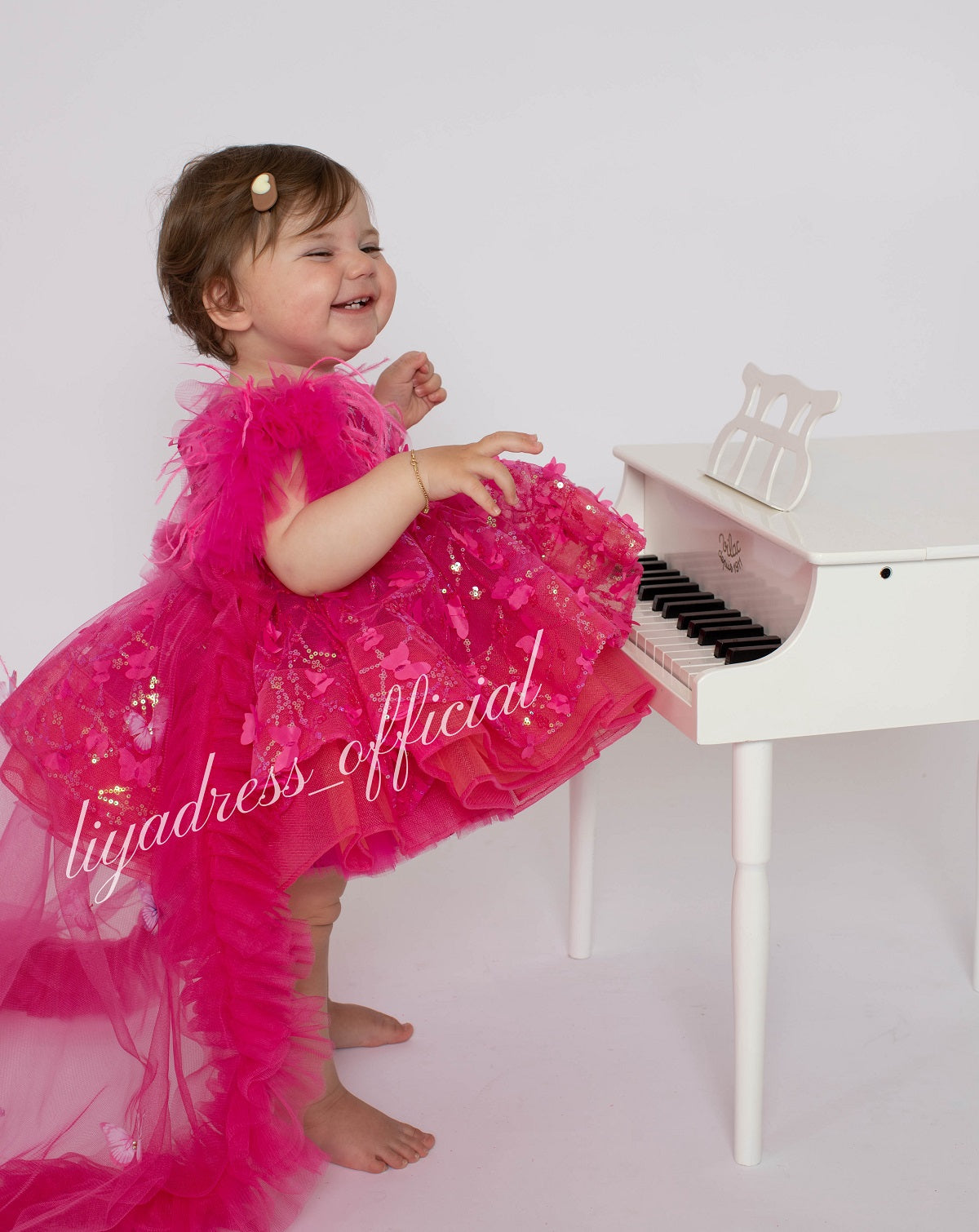 Baby First Birthday Bow Tail Princess Dress Party Frock | KLFFIGID