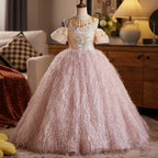 New beauty pageant girl dresses/elegant wedding flower girl dresses, girls birthday party girl dresses