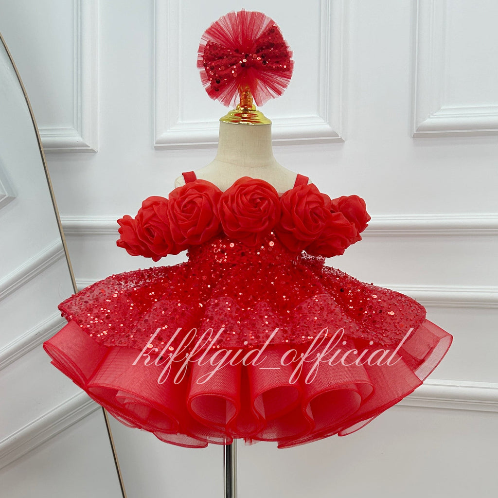 Girls' Wedding Dress Toddler Party Dress Luxury Couture | KLFFIGID