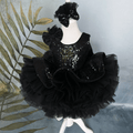 Black Sequin Sleeveless Bow Evening Gown Dress for Girls | KLFFIGID