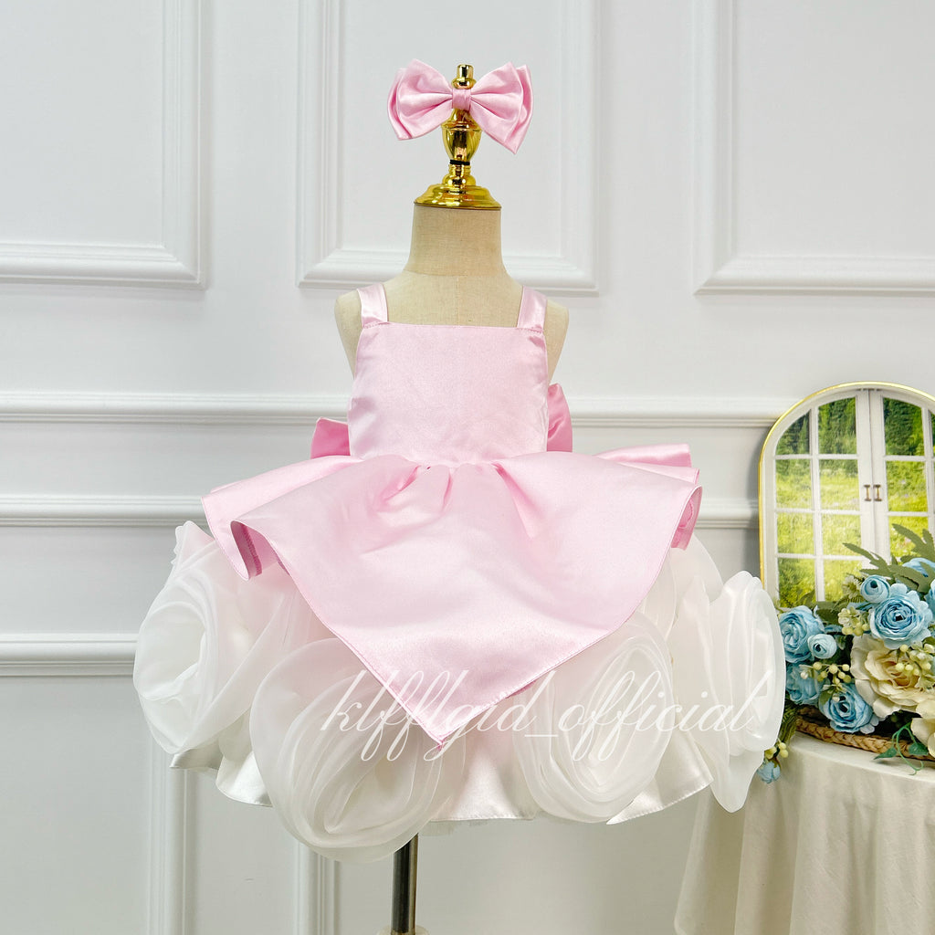 Rose Adorned Spaghetti-Strap Princess Dress for Girls | KLFFIGID